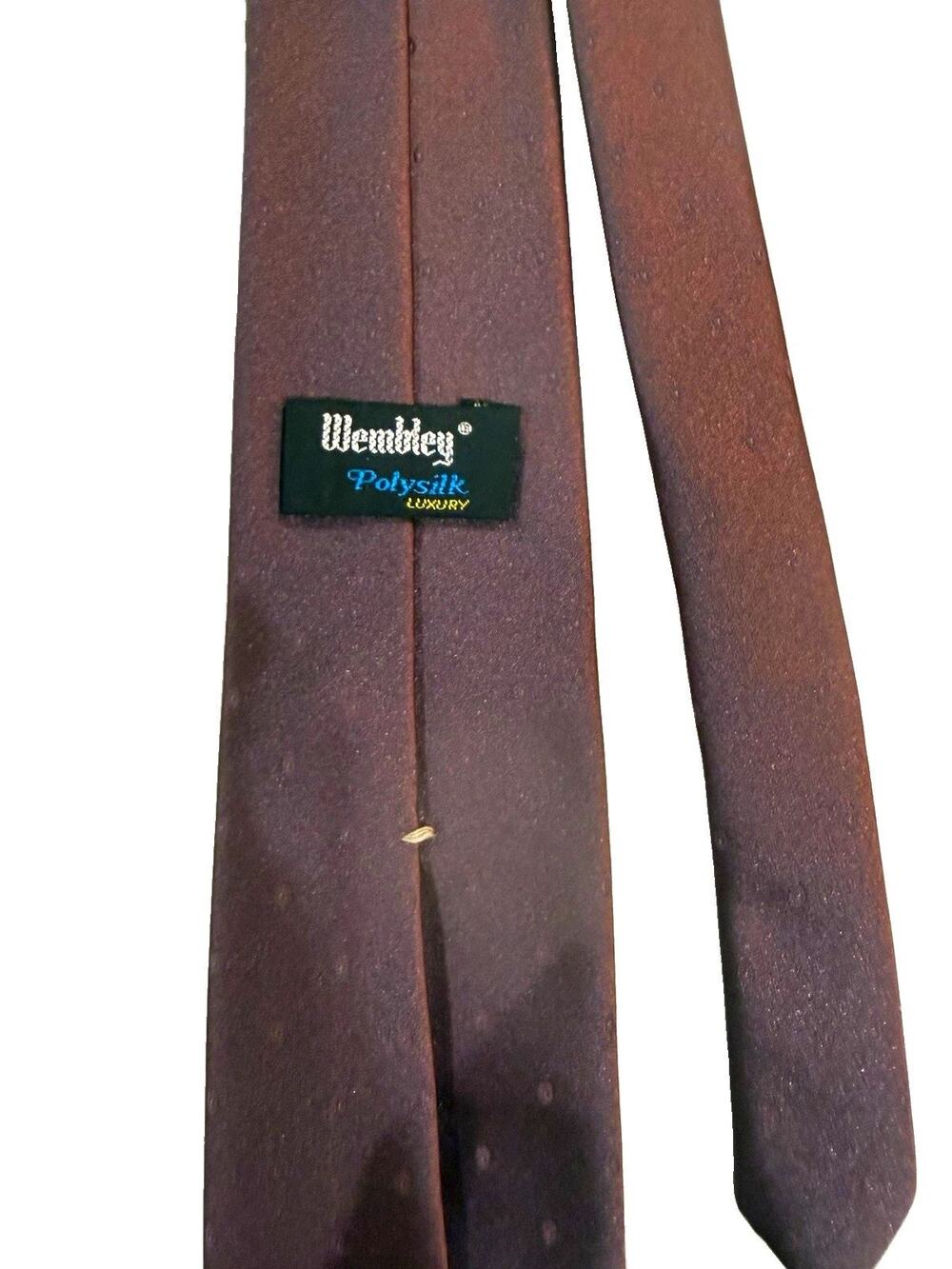 Wembley Men's Solid Woven Polysilk Tie Brown Classic Width Short Length